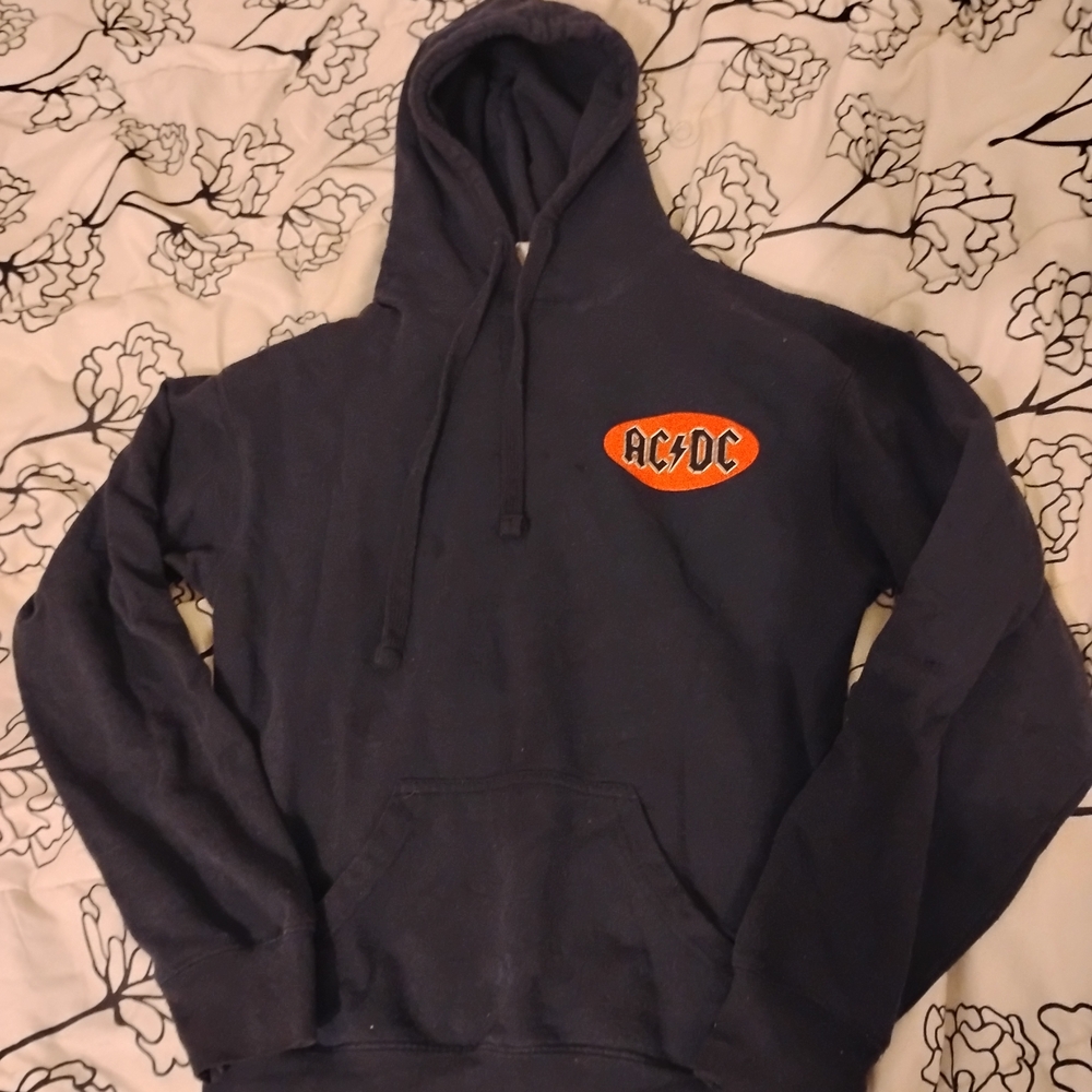 AC/DC Dark Gray Hoodie with Orange Logo